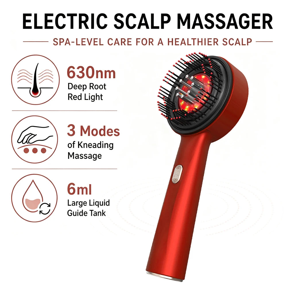 Brosse de Massage du Cuir Chevelu LED